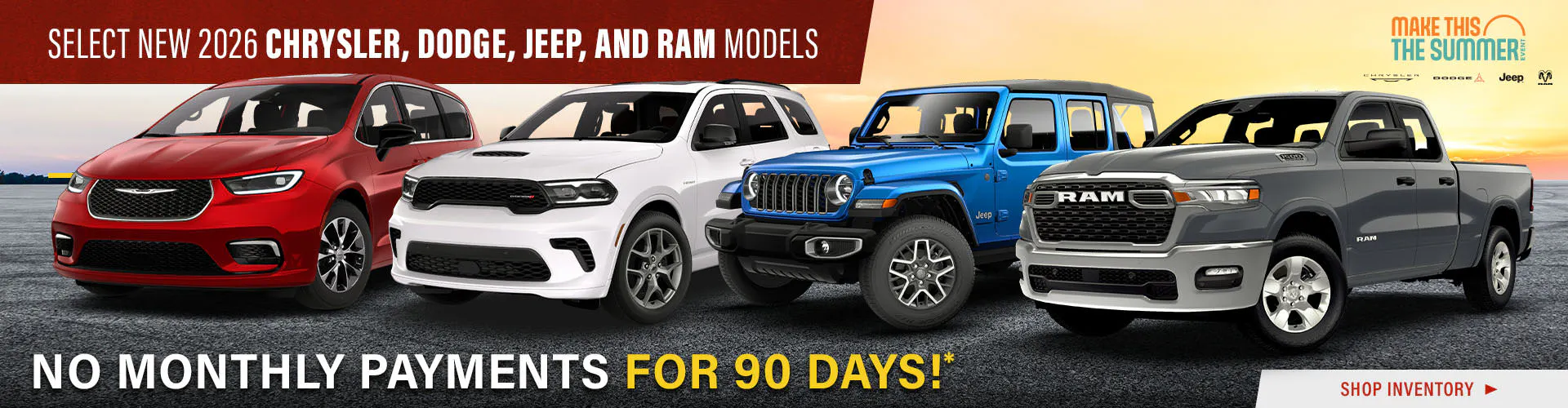 Select New 2026 Chrysler, Dodge, Jeep and RAM Models