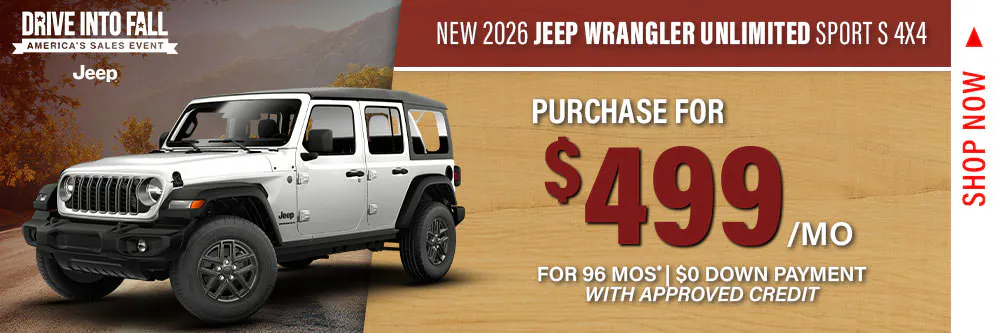 New 2026 Jeep Wrangler Unlimited Sport S 4X4 | Shottenkirk CDJR Granbury
