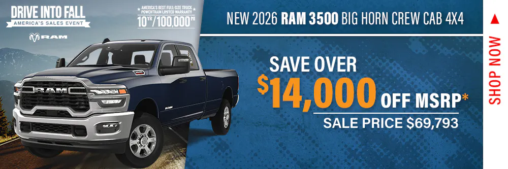 New 2026 RAM 3500 Big Horn Crew Cab 4X4 | Shottenkirk CDJR Granbury