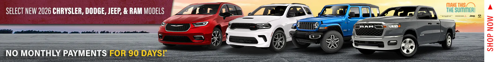 Select New 2026 Chrysler, Dodge, Jeep and RAM Models