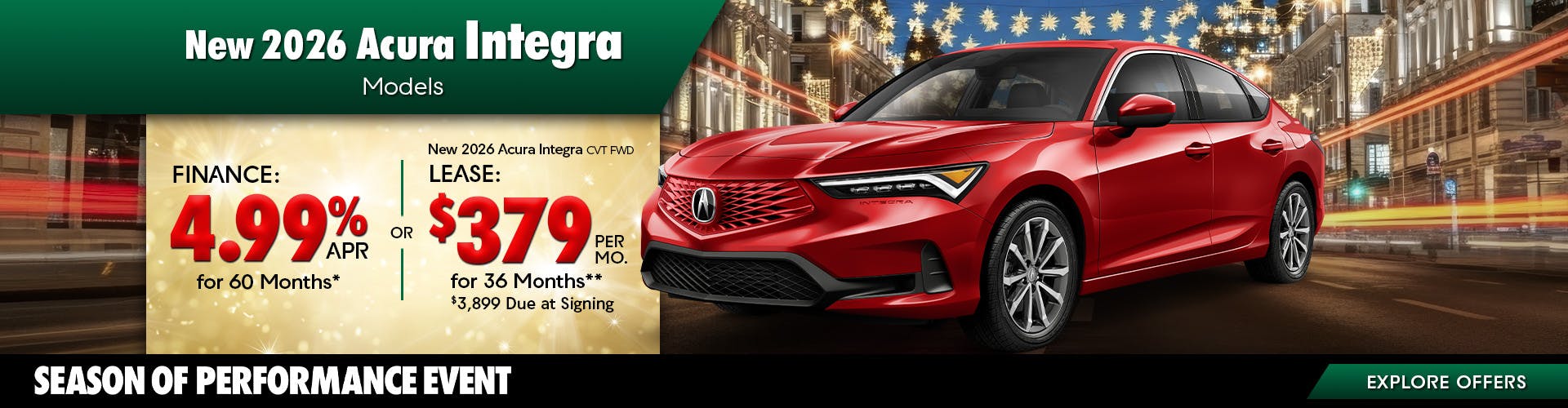 New 2026 Acura Integra Models OR New 2026 Acura Integra CVT FWD