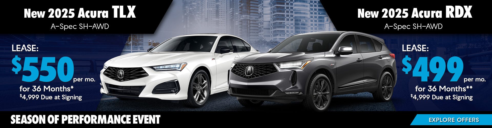 New 2025 Acura TLX A-Spec SH-AWD or New 2025 Acura RDX A-Spec SH-AWD