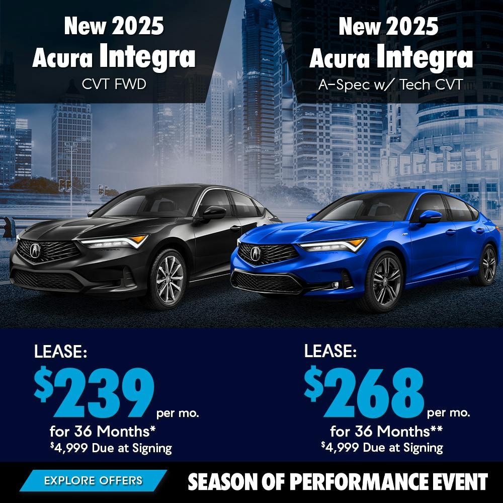 New 2025 Acura Integra CVT FWD Or New 2025 Acura Integra A-Spec w/ Technology CVT