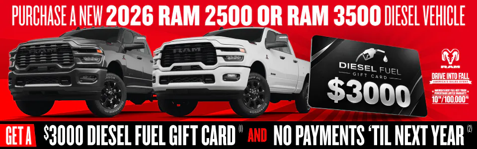 Purchase a New 2026 RAM 2500 or New RAM 3500 Diesel Vehicle