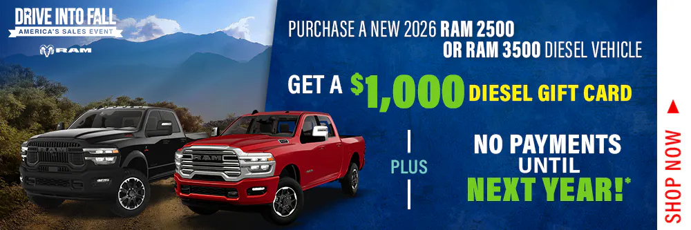 Purchase a New 2026 RAM 2500 or New RAM 3500 Diesel Vehicle | Shottenkirk Chrysler Dodge Jeep Ram Prosper