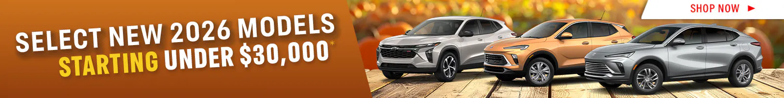 Select New 2026 Models Starting Under $30,000