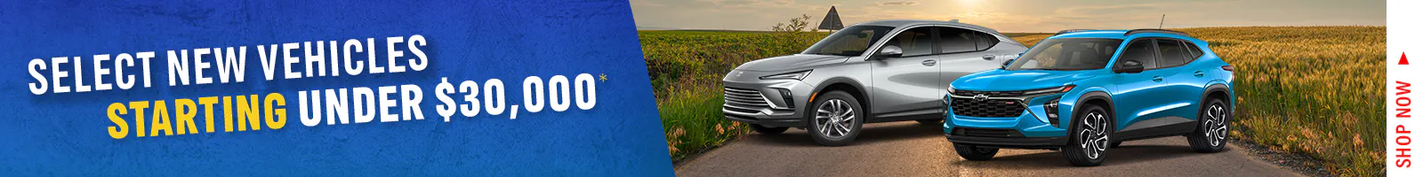 Select New Vehicles Starting Under $30,000