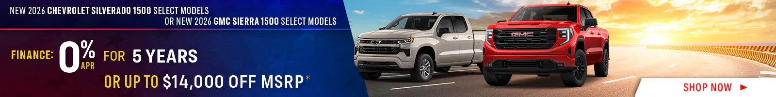 New 2026 Chevrolet Silverado 1500 or New 2026 GMC Sierra 1500 Select Models