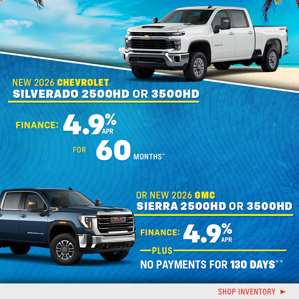 New 2026 Chevrolet Silverado 2500HD or 3500HD OR New 2026 GMC Sierra 2500HD or 3500HD