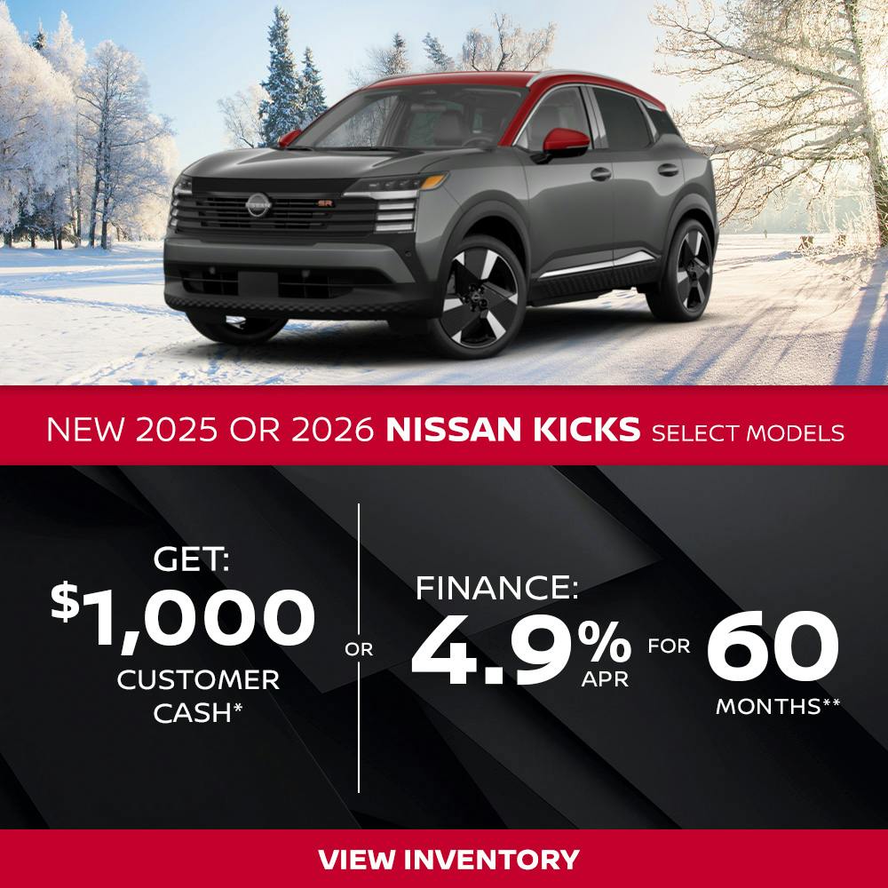 New 2025 or 2026 Nissan Kicks Select Models