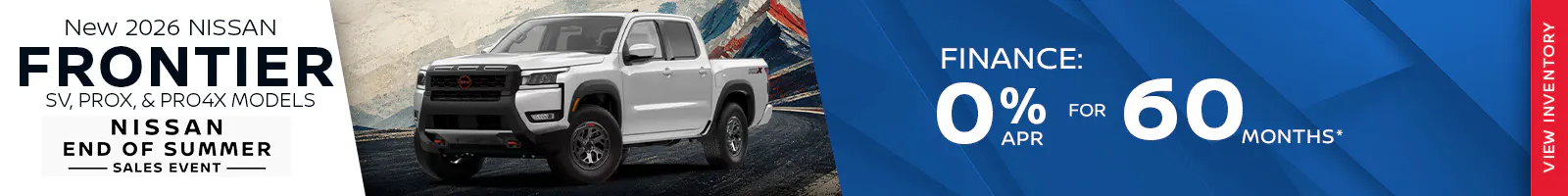 New 2026 Nissan Frontier SV, ProX, and Pro4X Models