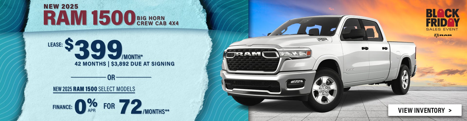 New 2025 Ram 1500 Big Horn Crew Cab 4X4 OR New 2025 RAM 1500 Select Models