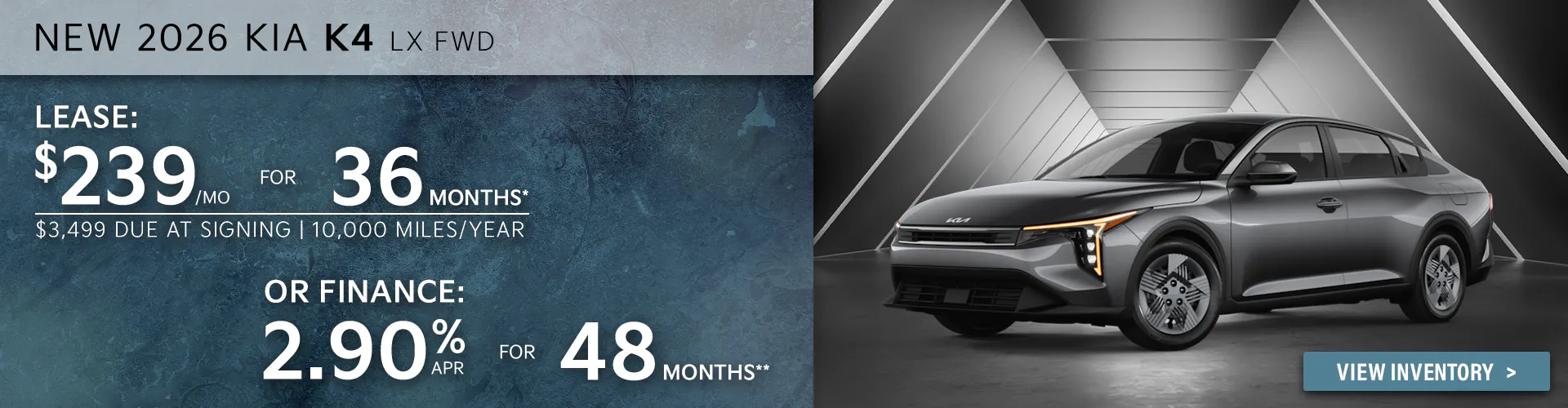 New 2026 Kia K4 LX FWD