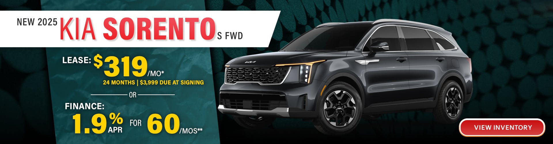New Kia Sorento Lease For $319