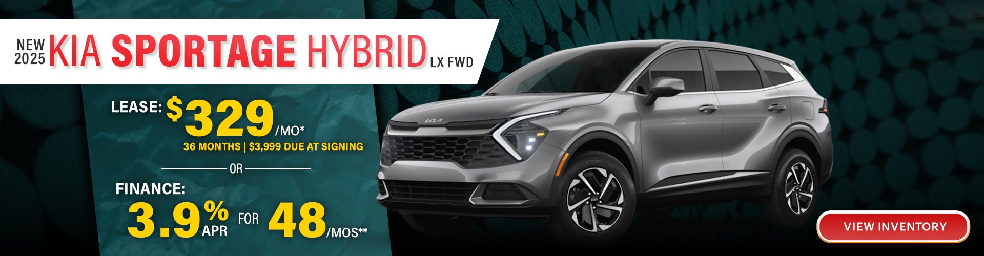 New 2025 Kia Sportage Hybrid Lease For $329