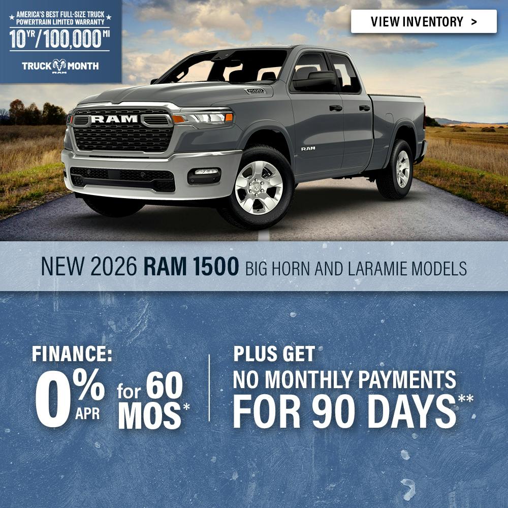 New 2026 RAM 1500 Big Horn and Laramie Models