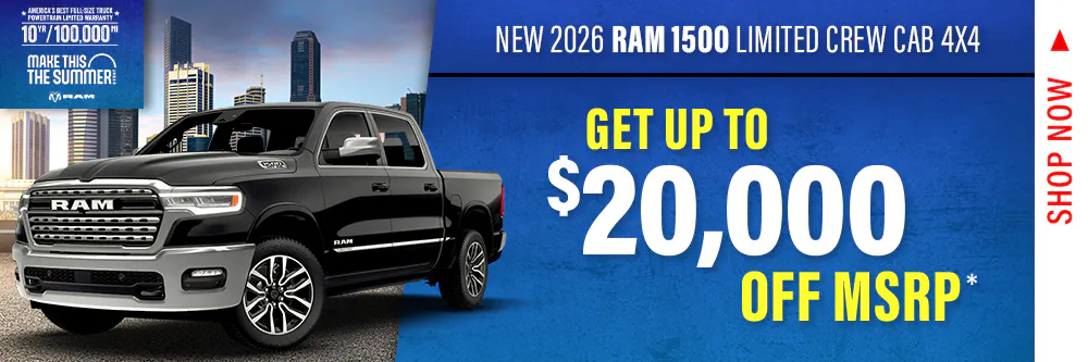 New 2026 RAM 1500 Limited Crew Cab 4X4 – $20,000 Off MSRP | Shottenkirk Superstore