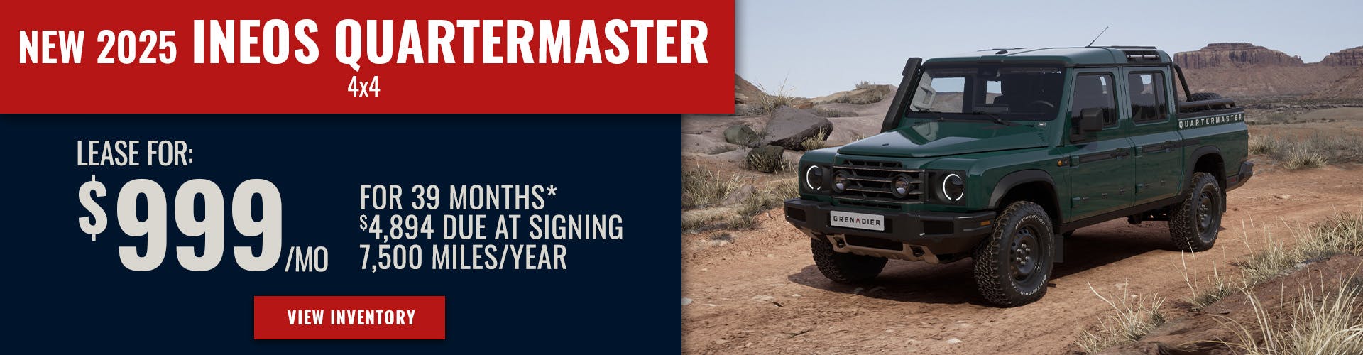 New 2025 INEOS Quartermaster 4X4