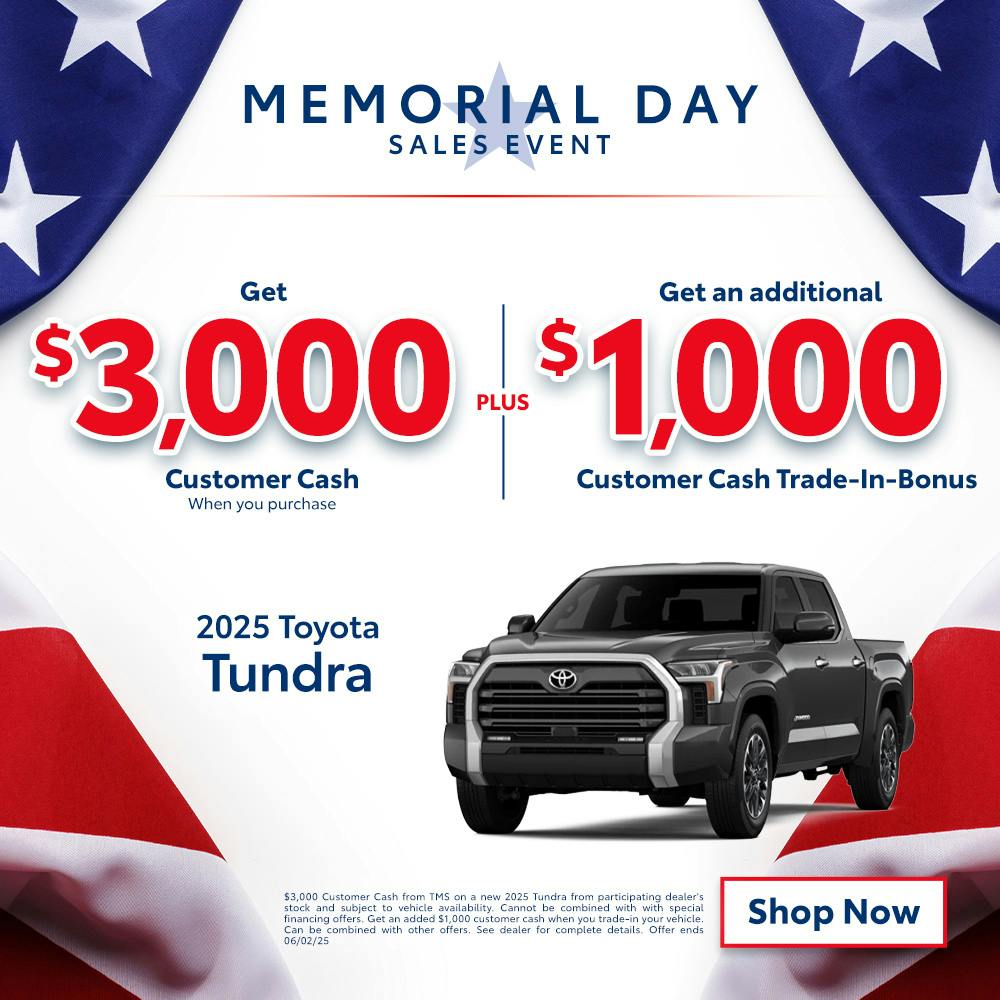 May25 Tundra – Customer Bonus Cash