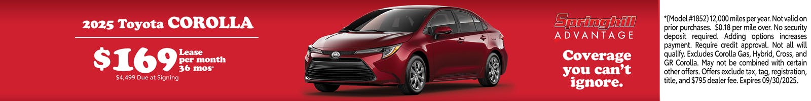 2025 Corolla SRP