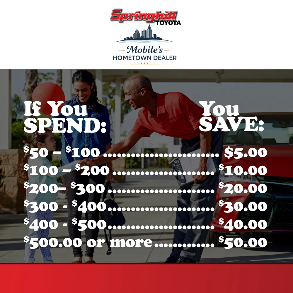 Spend and Save | Springhill Toyota