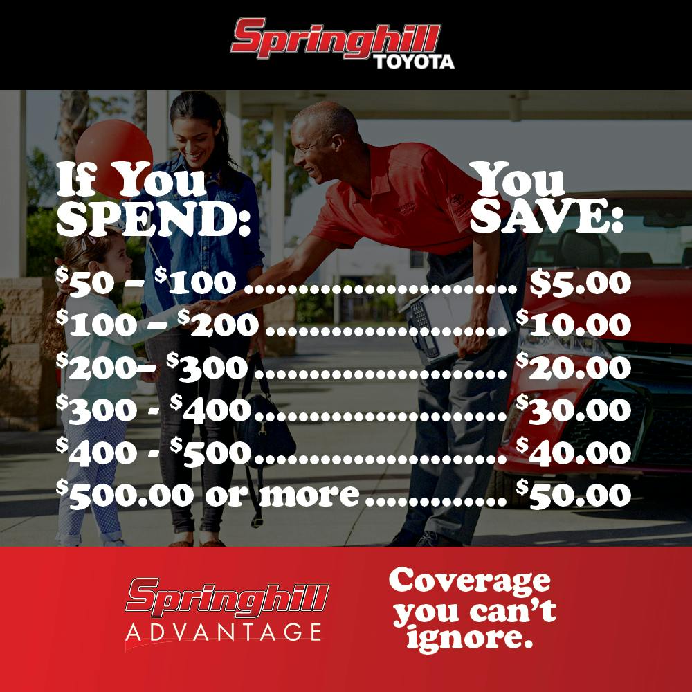 Spend and Save | Springhill Toyota