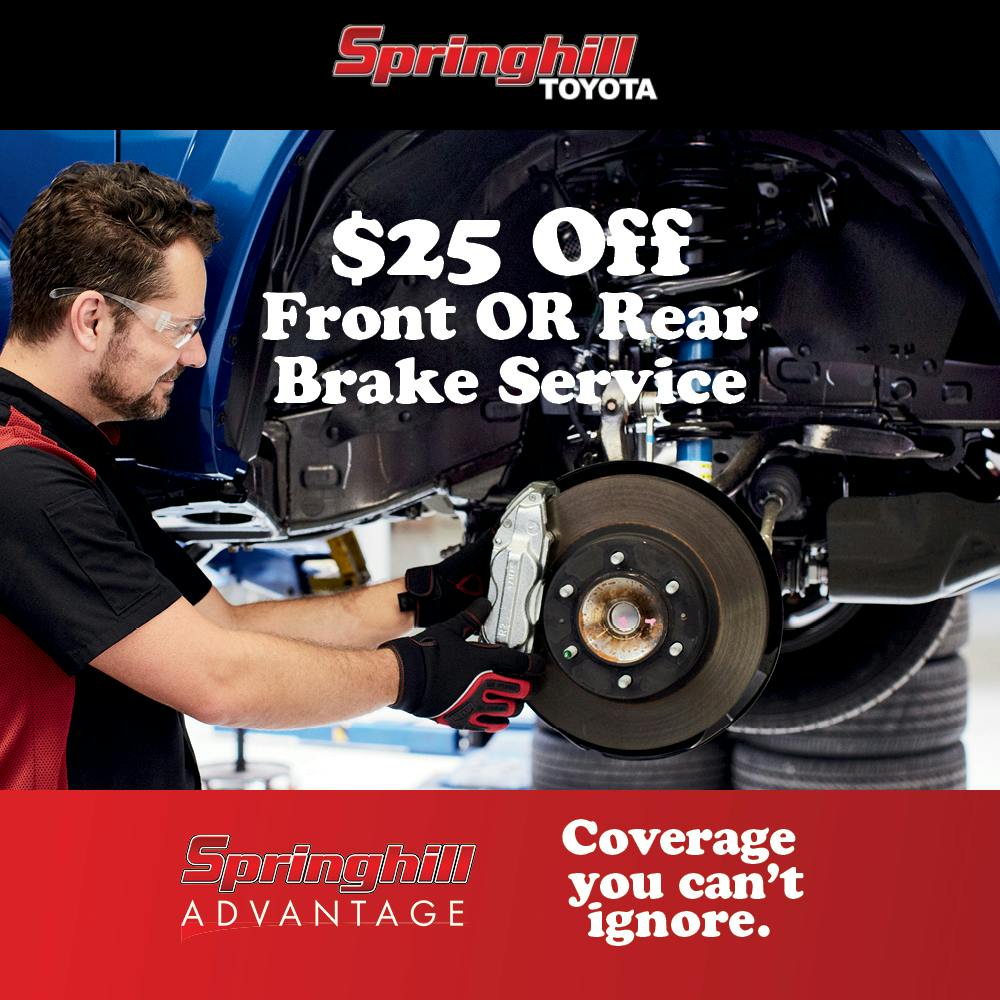 $25 Off Front OR Rear Brake Service | Springhill Toyota