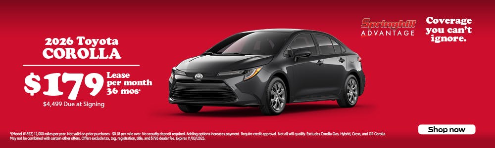 2025 Corolla SRP | Springhill Toyota