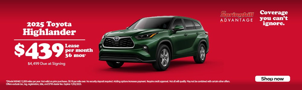 2025 Highlander SRP | Springhill Toyota