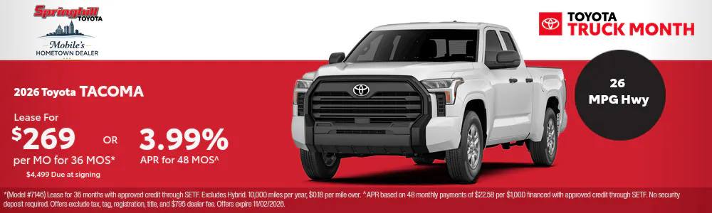 2026 October Toyota Tacoma SR5 | Springhill Toyota