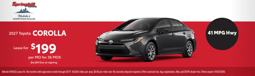 2027 October Toyota Corolla | Springhill Toyota