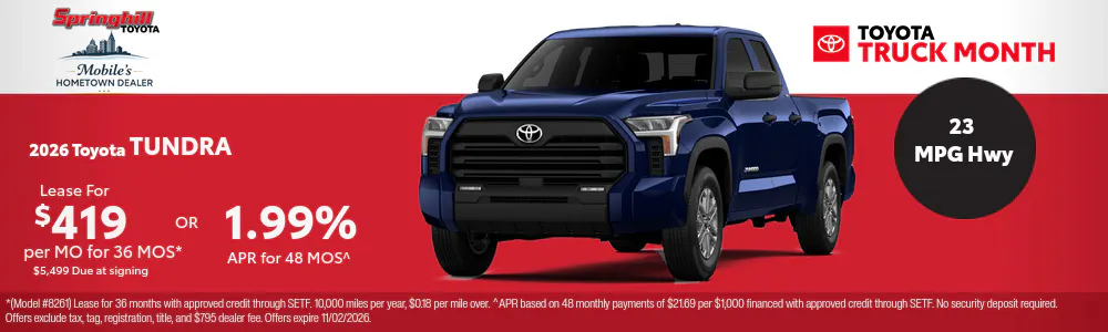 2026 October Toyota Tundra | Springhill Toyota