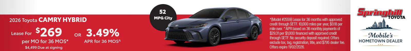 2026 October Toyota Camry Hybrid