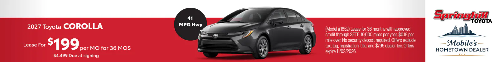 2027 October Toyota Corolla