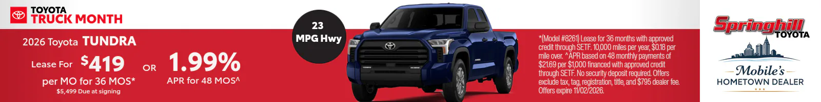 2026 October Toyota Tundra