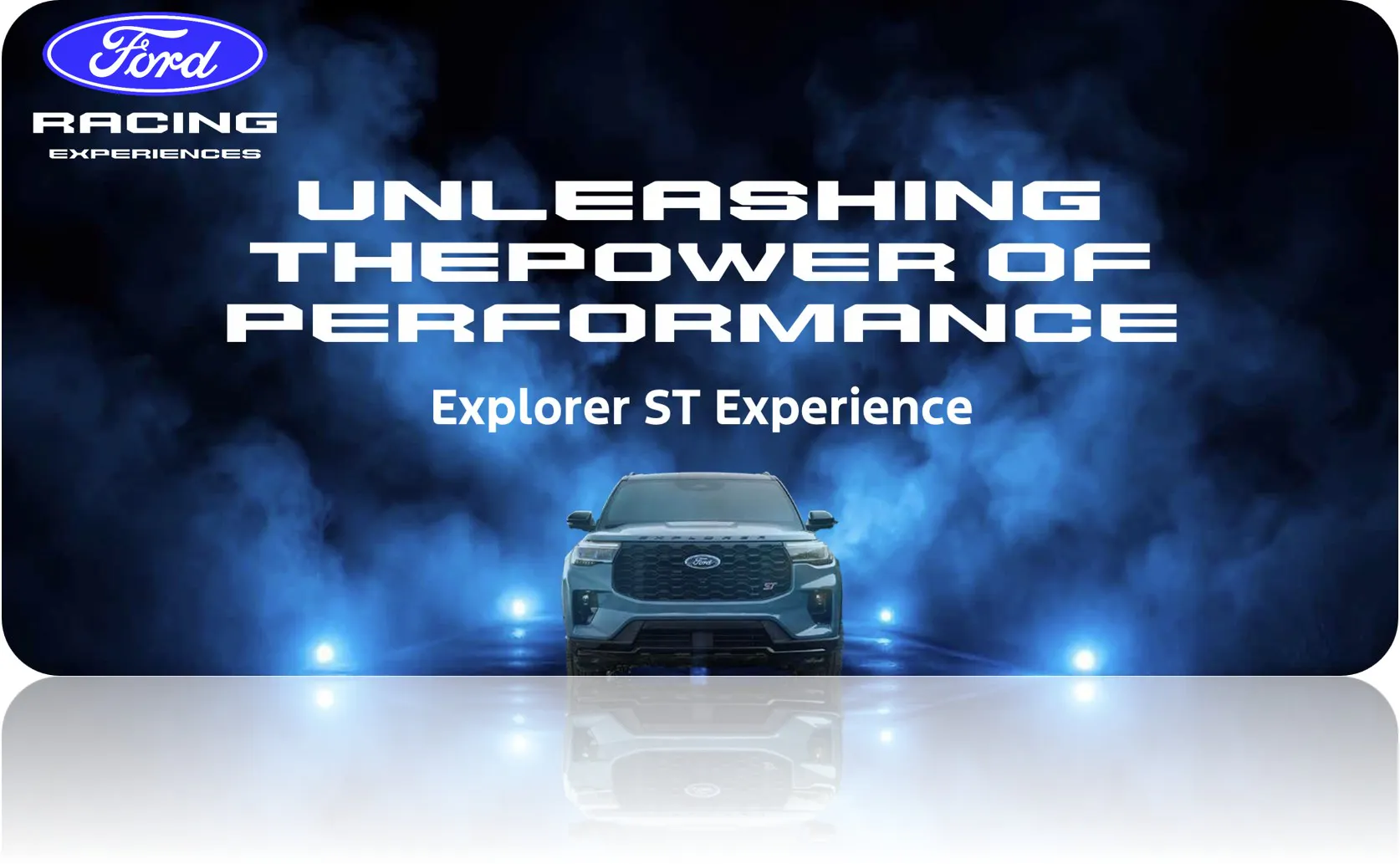 Ford Racing Experiences campaign creative, widescreen format