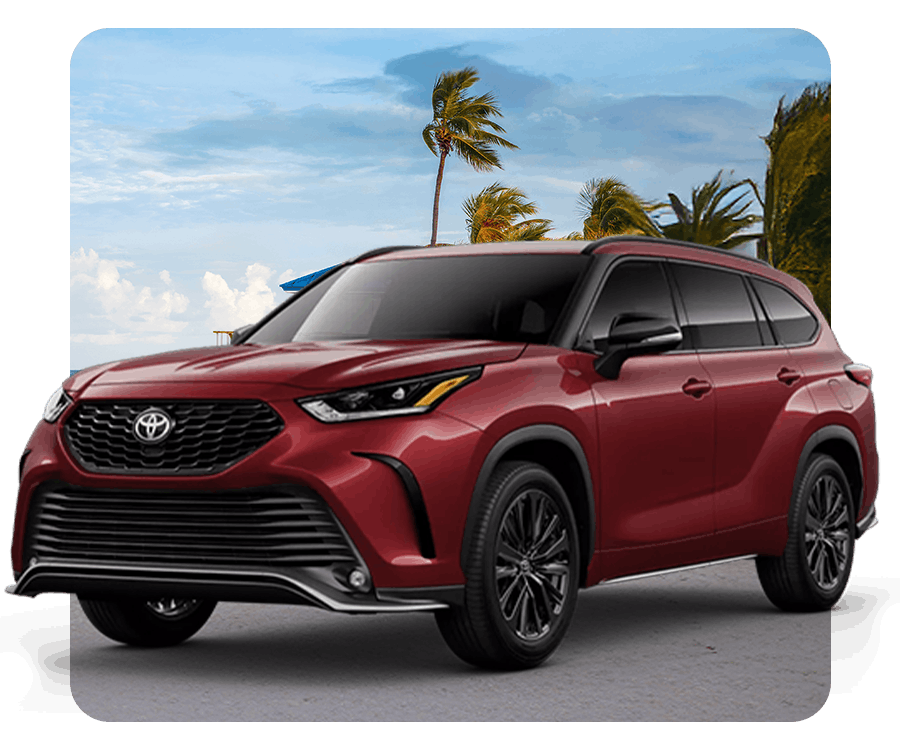 Toyota SUV with Palm trees in the background