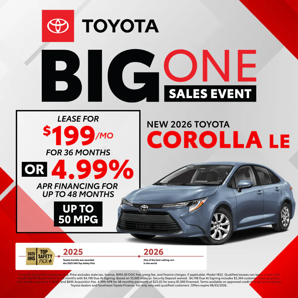 New 2026 Toyota Corolla LE |  Toyota of Montgomery