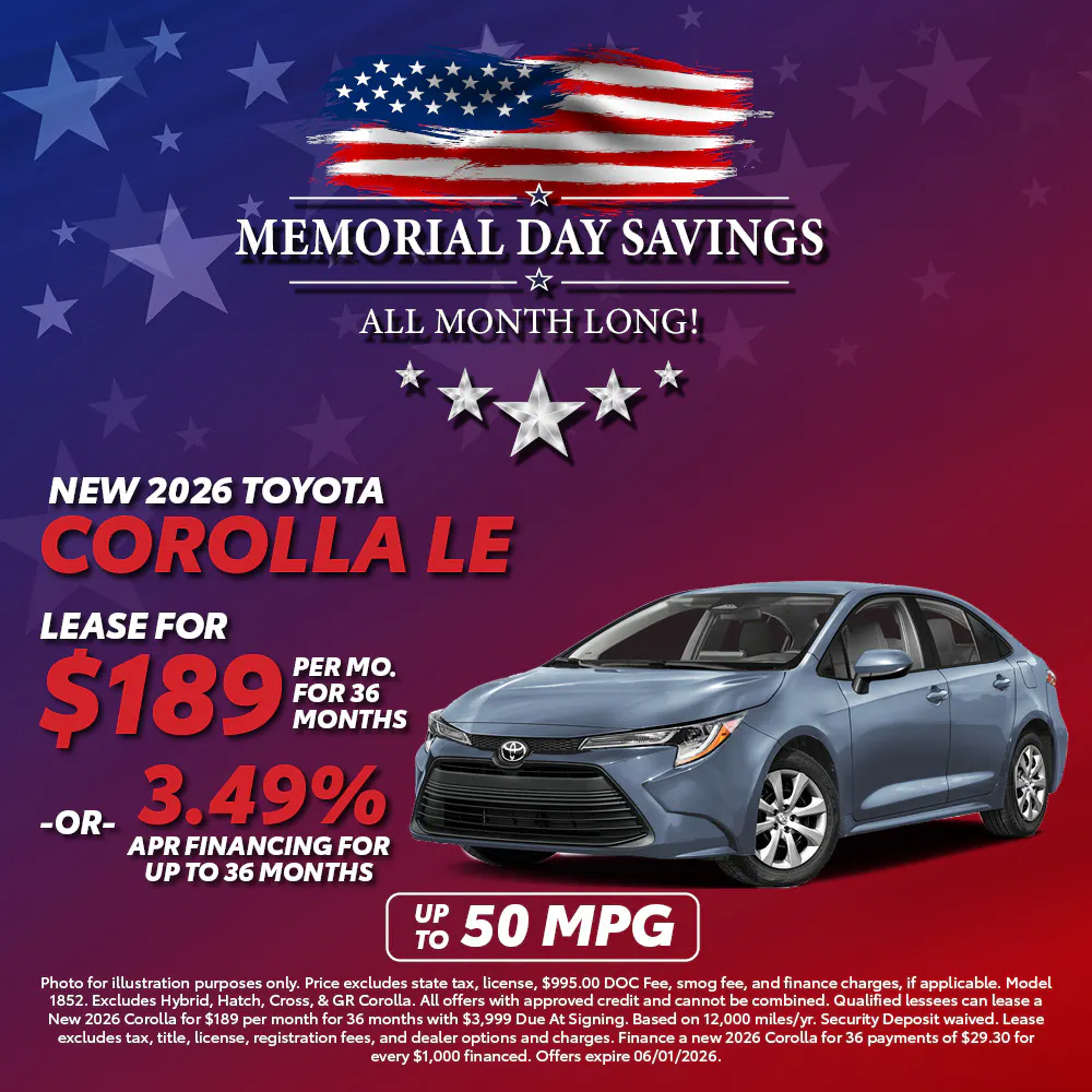 New 2026 Toyota Corolla LE |  Toyota of Montgomery