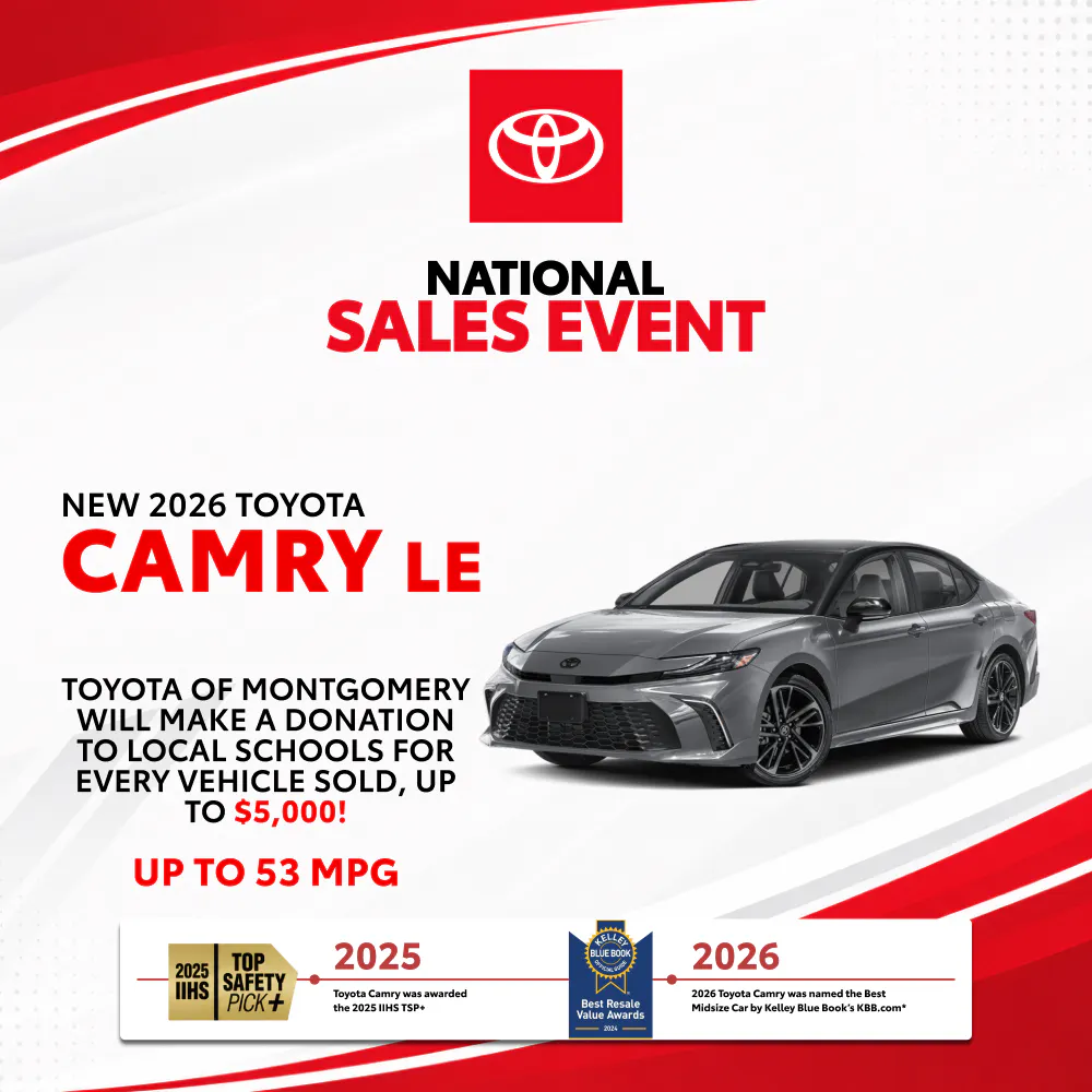 New 2026 Toyota Camry LE |  Toyota of Montgomery