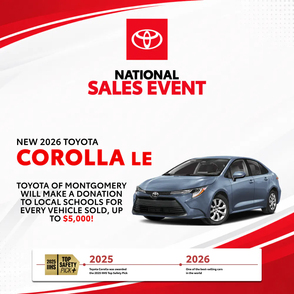 New 2026 Toyota Corolla LE |  Toyota of Montgomery