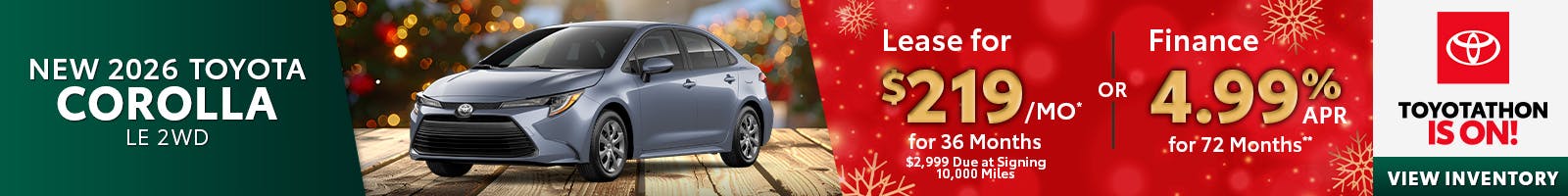 New 2026 Toyota Corolla LE 2WD