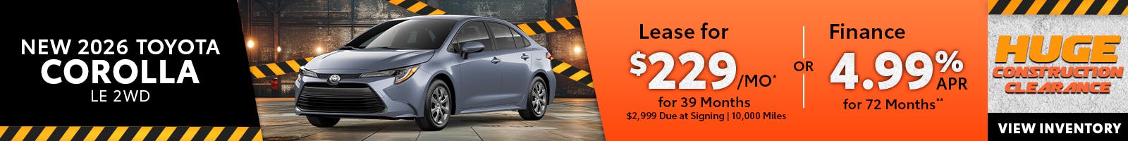 New 2026 Toyota Corolla LE 2WD