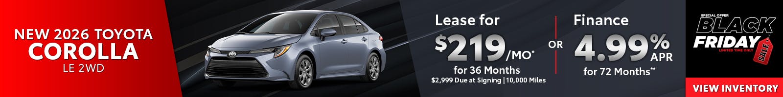 New 2026 Toyota Corolla LE 2WD