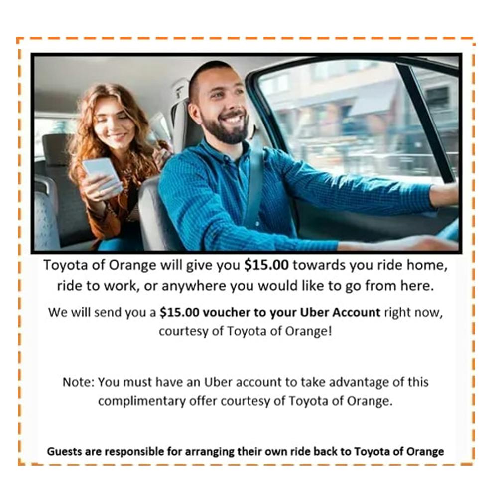 Uber Ride Assist | Toyota of Orange