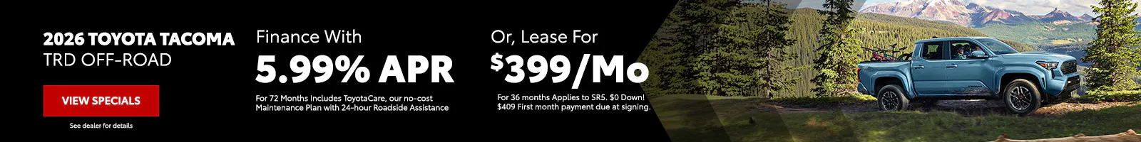 Toyota Tacoma 5.99% APR