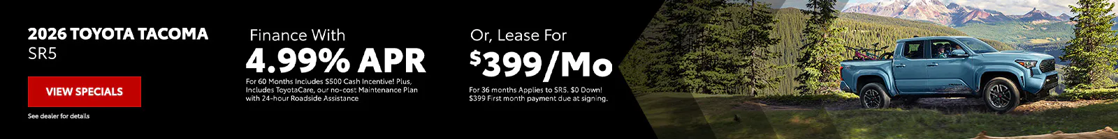 New 2026 Toyota Tacoma 4.99% APR