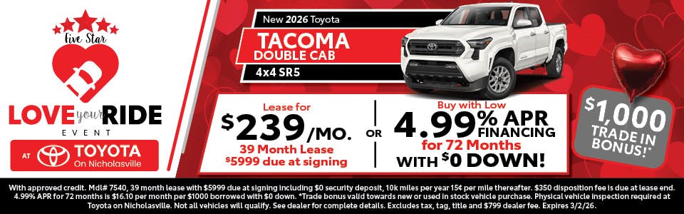 2026 Toyota Tacoma Lease & APR Offer | Toyota on Nicholasville