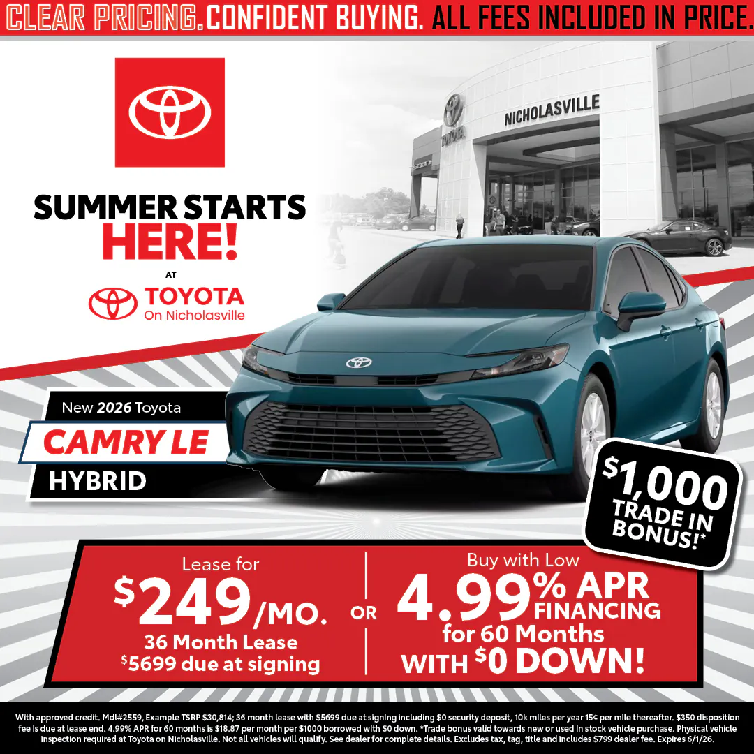 Clear Pricing Camry | Toyota on Nicholasville
