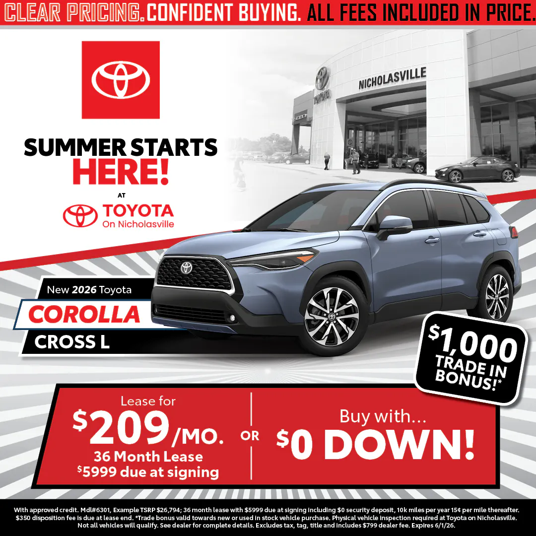 Clear Pricing Corolla Cross | Toyota on Nicholasville